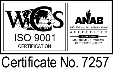 WCS ISO 9001 certification mark with ANAB accreditation